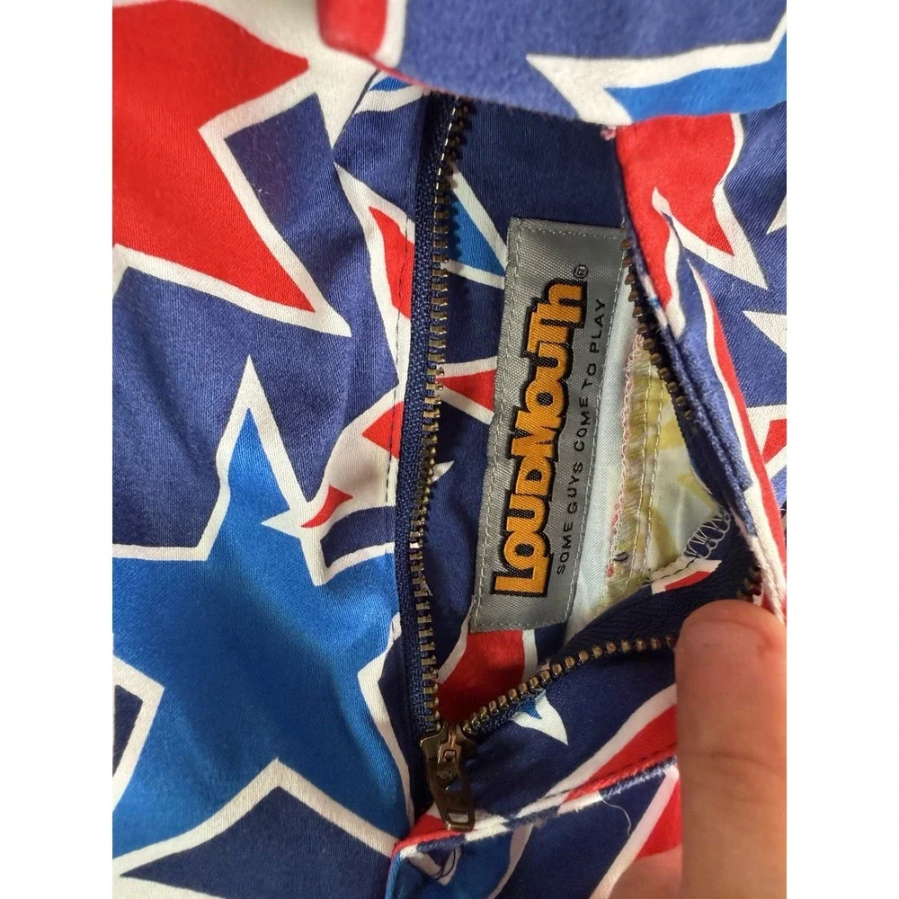 Loudmouth Golf Shorts, Hat Set Red White Blue Stars Patriotic USA Mens 36